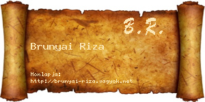 Brunyai Riza névjegykártya